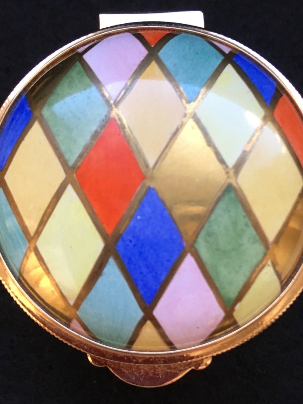 English Staffordshire Vintage Hand Painted Trinket Box